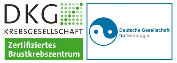 Das Logo der DKG Krebsgesellschaft - Zertifiziertes Brustzentrum öffnet die Seite von Onkozert.