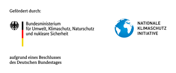 Logo Nationale Klimaschutz Initiative - Gefördert durch das Bundesministerium für Umwelt, Klimaschutz, Naturschutz und nukleare Sicherheit aufgrund eines Beschlusses des Deutschen Bundestages.