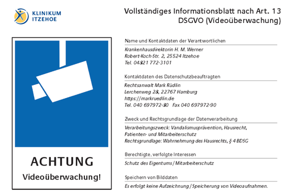 Öffnet die PDF Vollständiges Informationsblatt nach Art. 13 DSGVO (Videoüberwachung) ohne Aufzeichnung in einem neuen Fenster