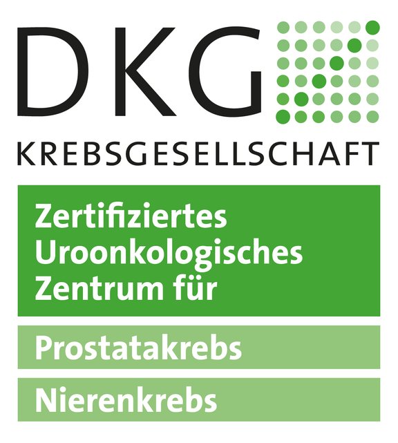 Logo DKG Krebsgesellschaft - Zertifiziertes Uroonkologisches Zentrum für Prostatakrebs und Nierenkrebs