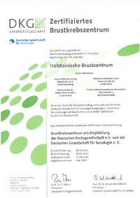 Zertifikat Holsteinisches Brustzentrum